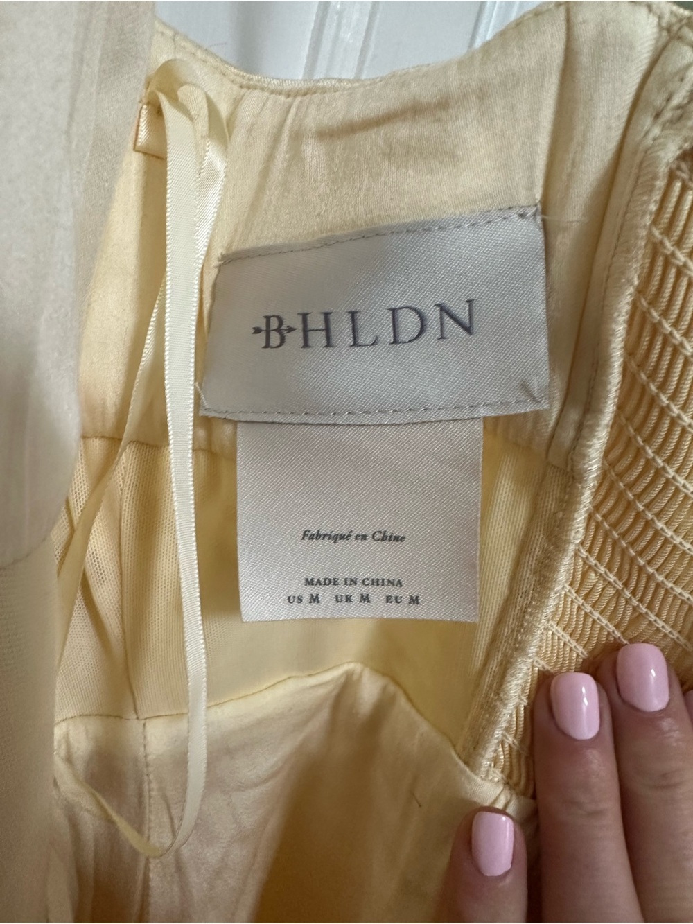 BHLDN Cream Satin Lace-Panel Midi Dress - Picture 7 of 8